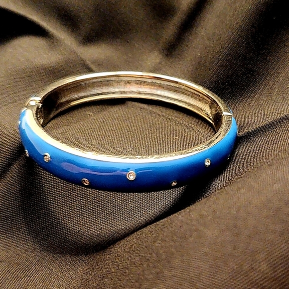 Enamel Blue Hinged Bangle main image 0